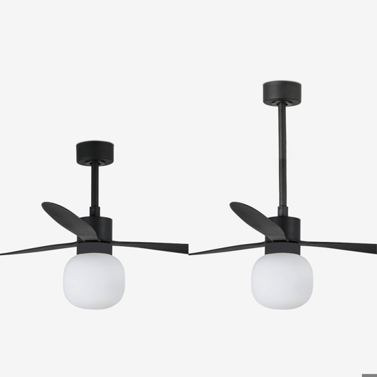 Ventilatore con luce a pale da soffitto nero 28mq