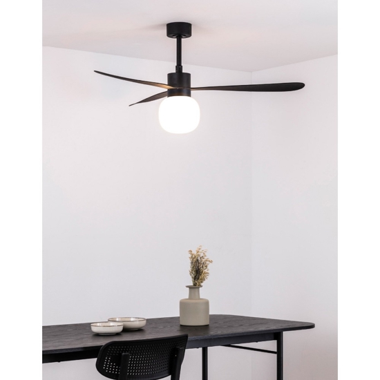 Ventilatore con luce a pale da soffitto nero 28mq