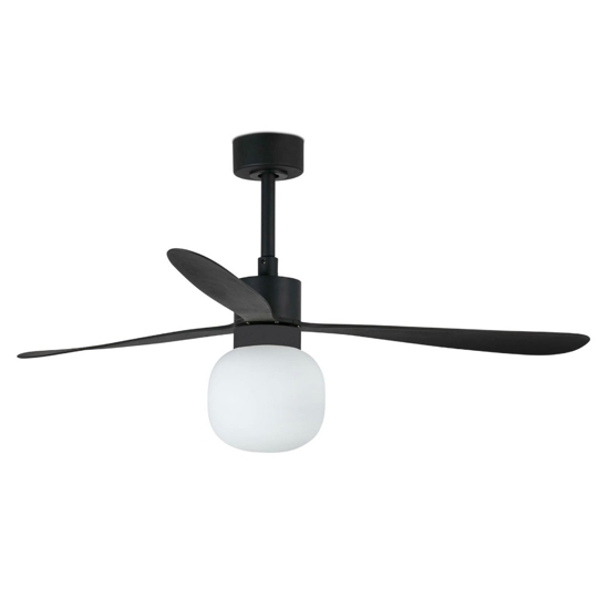 Ventilatore con luce a pale da soffitto nero 28mq