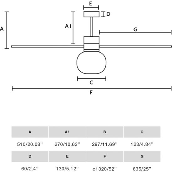Ventilatore con luce a pale da soffitto nero 28mq