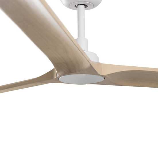 Ventilatore da soffitto bianco pale legno silenzioso 18mq