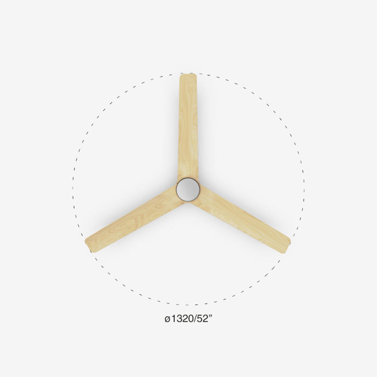 Ventilatore da soffitto bianco pale legno silenzioso 18mq