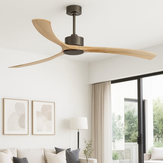 Ventilatore con pale di legno da soffitto 39mq con telecomando