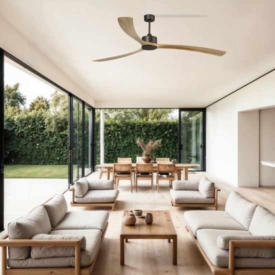Ventilatore con pale di legno da soffitto 39mq con telecomando