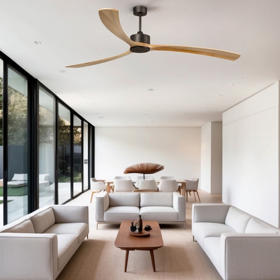 Ventilatore con pale di legno da soffitto 39mq con telecomando