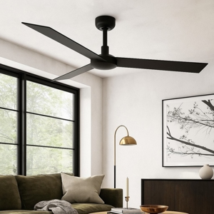 Ventilatore per soffitto 28mq nero con pale marrone