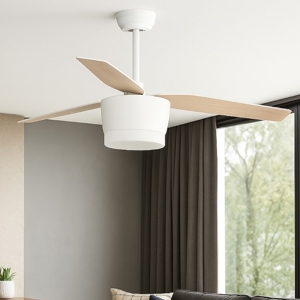 Lampadario con ventilatore da soffitto 23mq pale di legno con telecomando