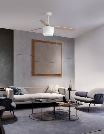 Lampadario con ventilatore da soffitto 23mq pale di legno con telecomando