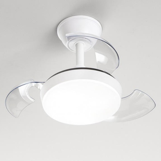 Ventilatore a plafoniera bianco da soffitto con luce pale richiudibili con telecomando