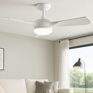 Ventilatore da soffitto bianco silenzioso con luce e telecomando