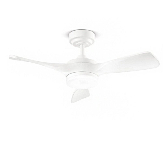 Ventilatore da soffitto bianco silenzioso con luce e telecomando