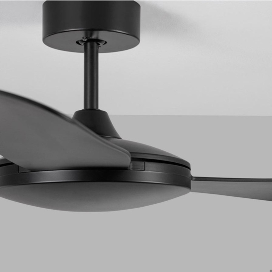 Ventilatore a soffito con pale nero silenzioso 25mq con telecomando