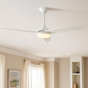 Ventilatore bianco con luce da soffitto a pale silenzioso 28mq con telecomando