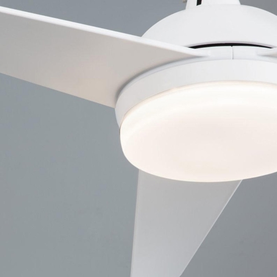 Ventilatore bianco con luce da soffitto a pale silenzioso 28mq con telecomando