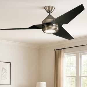 Ventilatore nero da soffitto con telecomando 30mq silenzioso