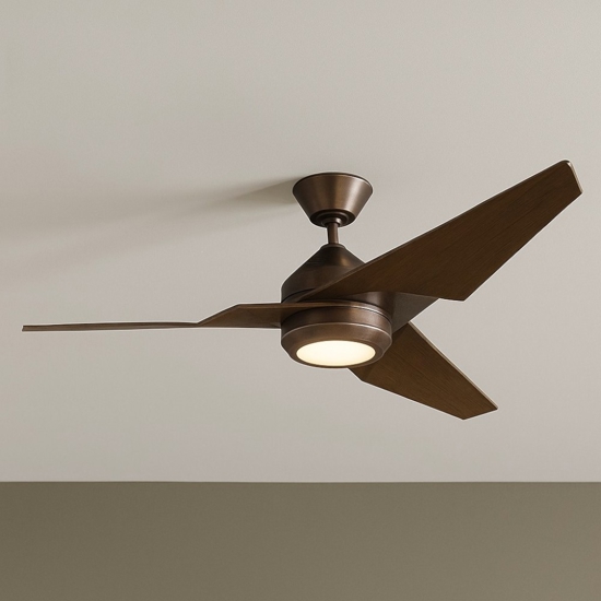 Ventilatore da soffitto con luce pale marrone silenzioso