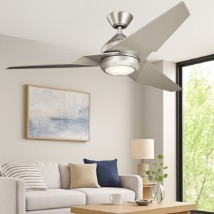 Ventilatore da soffitto con luce 20mq nichel silenzioso