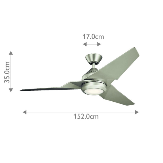 Ventilatore da soffitto con luce 20mq nichel silenzioso