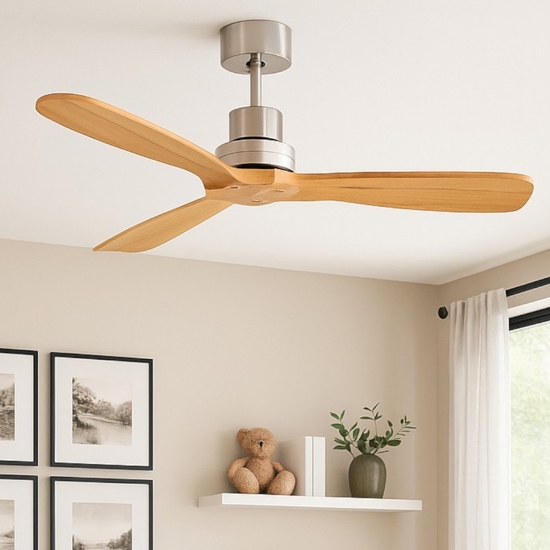 Ventilatore a soffitto 13mq pale di legno pino