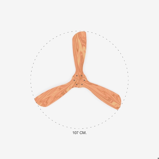 Ventilatore a soffitto 13mq pale di legno pino