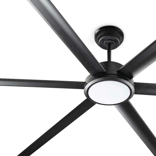 Ventilatore a soffitto con luce a pale nero con telecomando 39mq