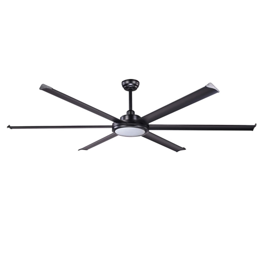 Ventilatore a soffitto con luce a pale nero con telecomando 39mq