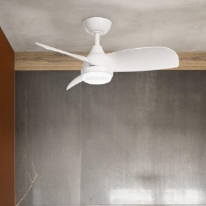 Ventilatore a pale bianco con luce da soffitto 13mq con telecomando led 18w 4000k