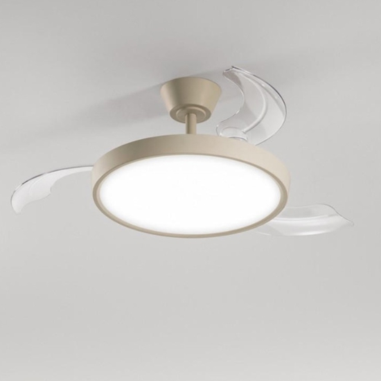 Ventilatore da soffitto con luce sabbia 20mq pale motorizzate con  telecomando