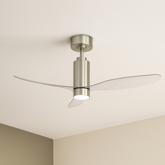 Ventilatore da soffitto con telecomando cromo spazzolato con luce 20mq