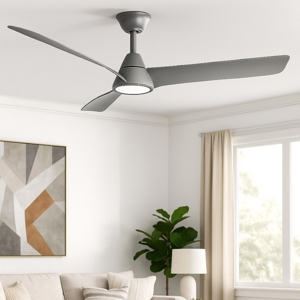 Ventilatore da soffitto con luce pale grigio 20mq con telecomando