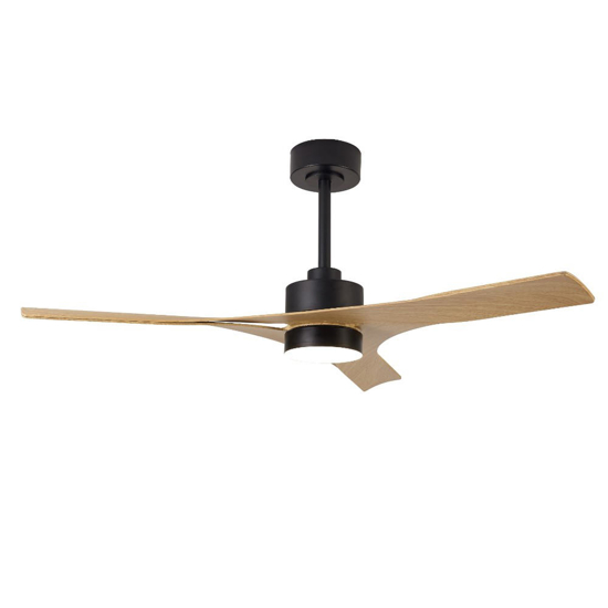 Ventilatore a soffitto nero legno con luce telecomando 20mq
