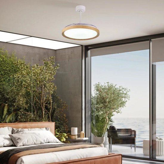 Ventilatore plafoniera marrone fino a 20mq con luce con telecomando