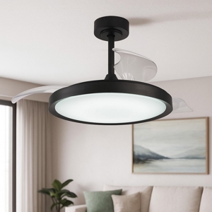 Plafoniera con venitlatore nero 20mq da soffitto moderno con telecomando