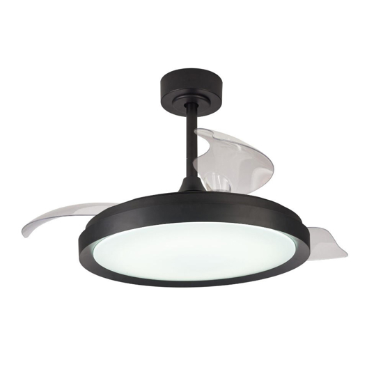 Plafoniera con venitlatore nero 20mq da soffitto moderno con telecomando