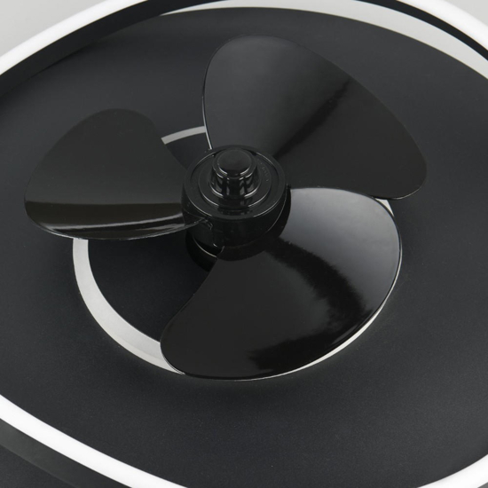 Plafoniera con ventilatore da soffitto nero luce telecomando