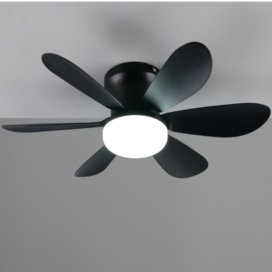 Ventilatore da soffitto a pale nero con luce telecomando