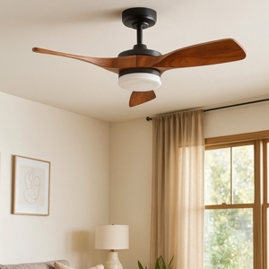 Ventilatore da soffitto con telecomando nero con luce 13mq