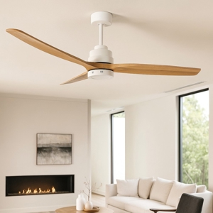 Ventilatore con luce da soffitto pale in legno 20mq con telecomando