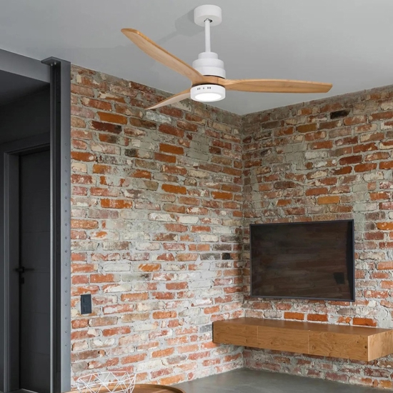 Ventilatore con luce da soffitto pale in legno 20mq con telecomando