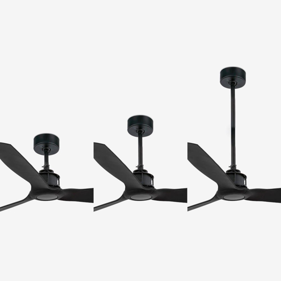 Ventilatore nero a soffitto a pale silenzioso 17mq