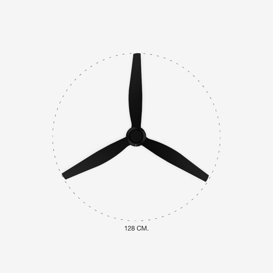 Ventilatore nero a soffitto a pale silenzioso 17mq