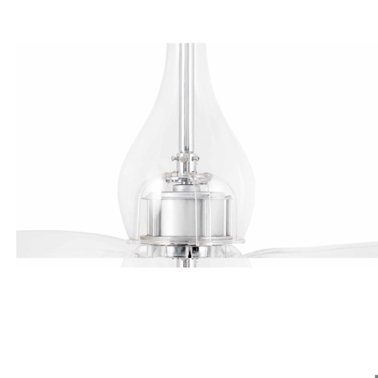 Ventilatore a soffitto moderno pale trasparenti con telecomando 17mq