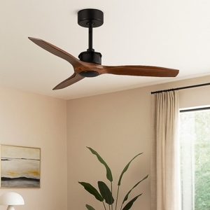 Ventilatore da soffitto nero 13mq pale effetto legno