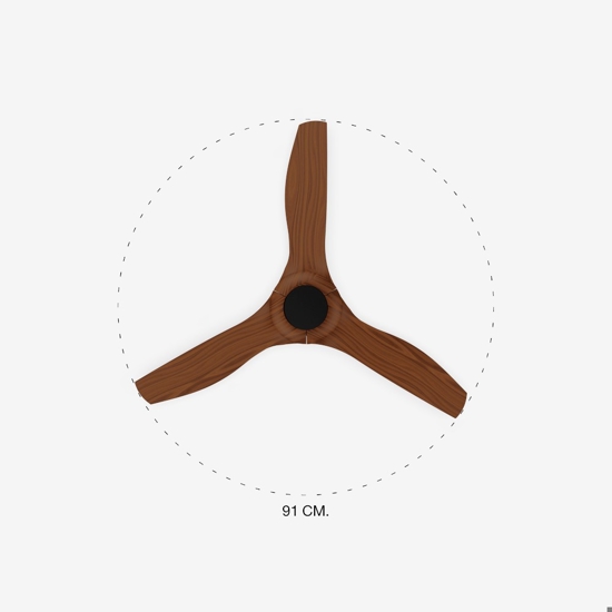 Ventilatore da soffitto nero 13mq pale effetto legno