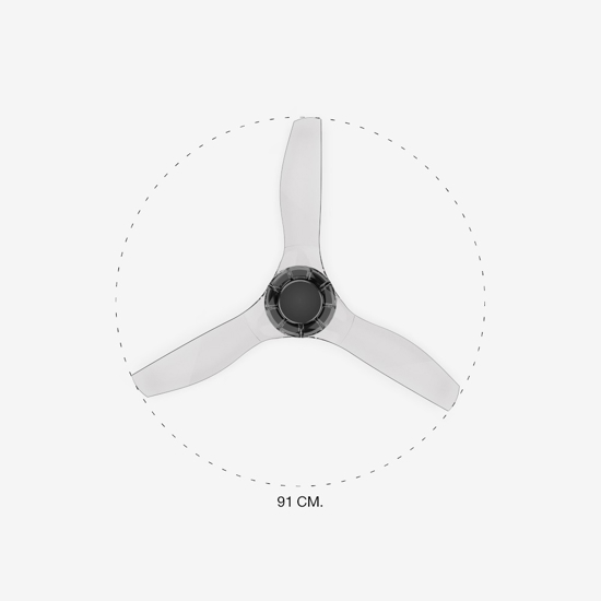 Ventilatore a soffitto con pale trasparenti 13mq