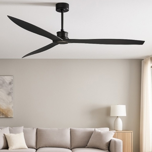 Ventilatore da soffitto nero a pale 39mq silenzioso con telecomando