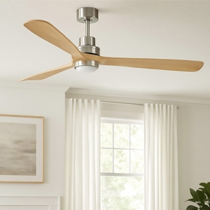 Grande ventilatore da soffitto pale legno con luce telecomando