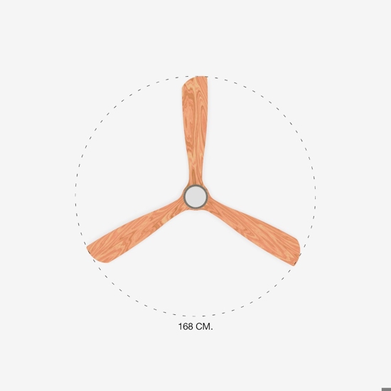 Grande ventilatore da soffitto pale legno con luce telecomando