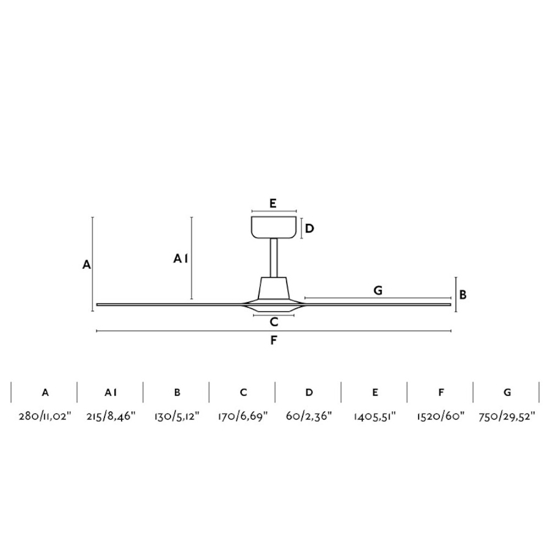 Ventilatore da soffitto con pale in legno 28mq silenzioso