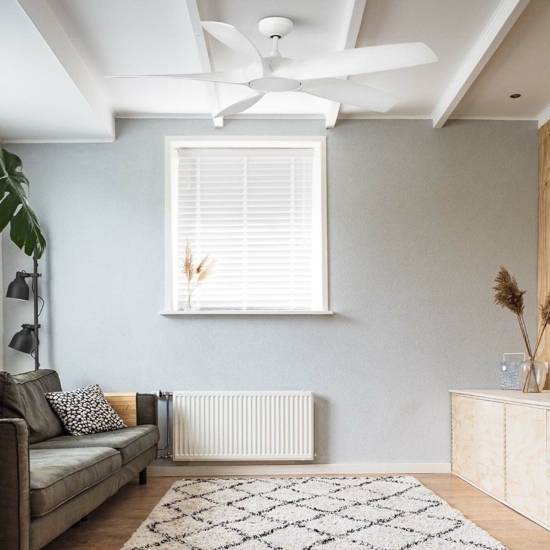 Ventilatore da soffitto bianco 28mq con luce silenzioso